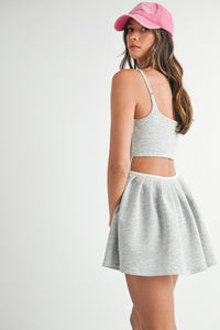 Ace Scuba Cutout Back Dress in Grey