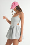 Ace Scuba Cutout Back Dress in Grey