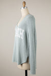 Beach Life V Neck Sweater in Sage