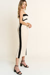 Tonight Color Block Body Con Midi Dress