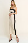 Tonight Color Block Body Con Midi Dress