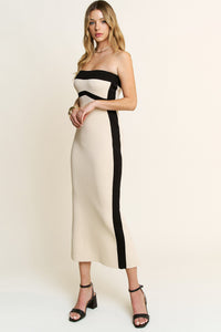 Tonight Color Block Body Con Midi Dress