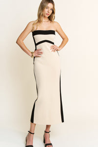 Tonight Color Block Body Con Midi Dress