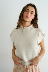 Savannah Seam Detail Sleeveless Sweater