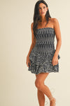 Open Back Eyelet Tiered Mini Dress