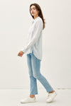 Thin Stripe Button Down in Baby Blue