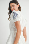 Santorini Sunset Embroidered Mini Dress