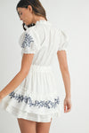 Santorini Sunset Embroidered Mini Dress