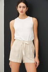 Boardwalk textered Stripe Short in Neutral
