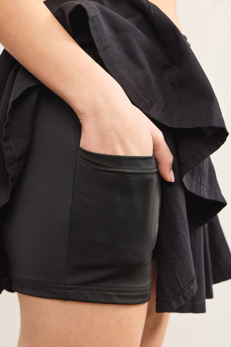 Banded Tie Front Skirt MORE COLORS