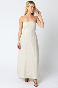 Zoey Strapless Maxi Dress in Natural
