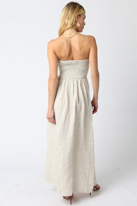 Zoey Strapless Maxi Dress in Natural