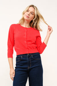 Cropped Classic Cardigan Sweater MORE COLORS