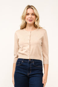 Cropped Classic Cardigan Sweater MORE COLORS
