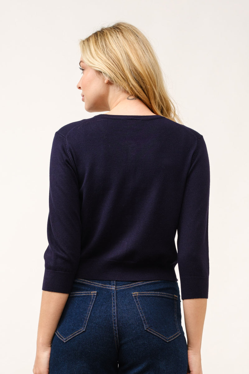 Cropped Classic Cardigan Sweater MORE COLORS