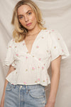 Love is in the Air Flutter Sleeve Blouse
