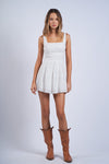 South Beach Lace trim White Mini Dress