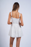 South Beach Lace trim White Mini Dress