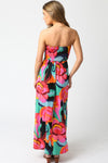 Gia Abstract Flower Pink Maxi Dress