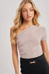 Asymetical One Shoulder Knit Top