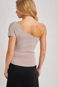 Asymetical One Shoulder Knit Top