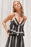 Embroidered Flowy top in Black