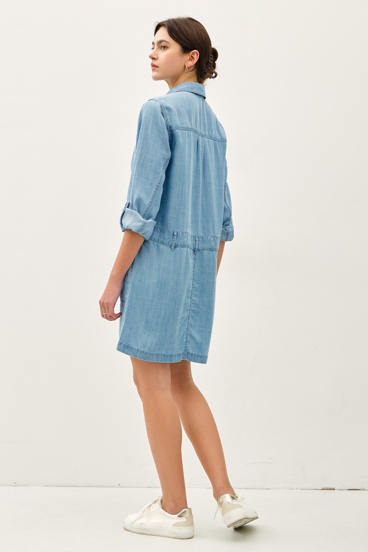 Goldie Tencel Denim Drop Waist Dress More Washes FINAL SALE XSMALL / Medium Wash Goldie Tencel Denim Drop Waist Dress More Washes FINAL SALE XSMALL / Medium Wash