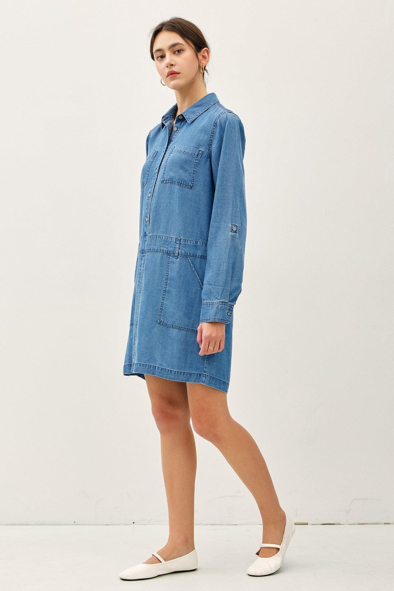 Goldie Tencel Denim Drop Waist Dress More Washes FINAL SALE XSMALL / Medium Wash Goldie Tencel Denim Drop Waist Dress More Washes FINAL SALE XSMALL / Medium Wash