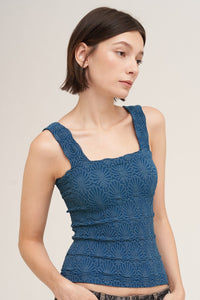 Lace Textured Square Neck One Size Tank MORE COLORS