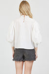 Boho Lace Puff Sleeve Top
