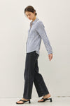 Gauze Striped Button Down in Blue