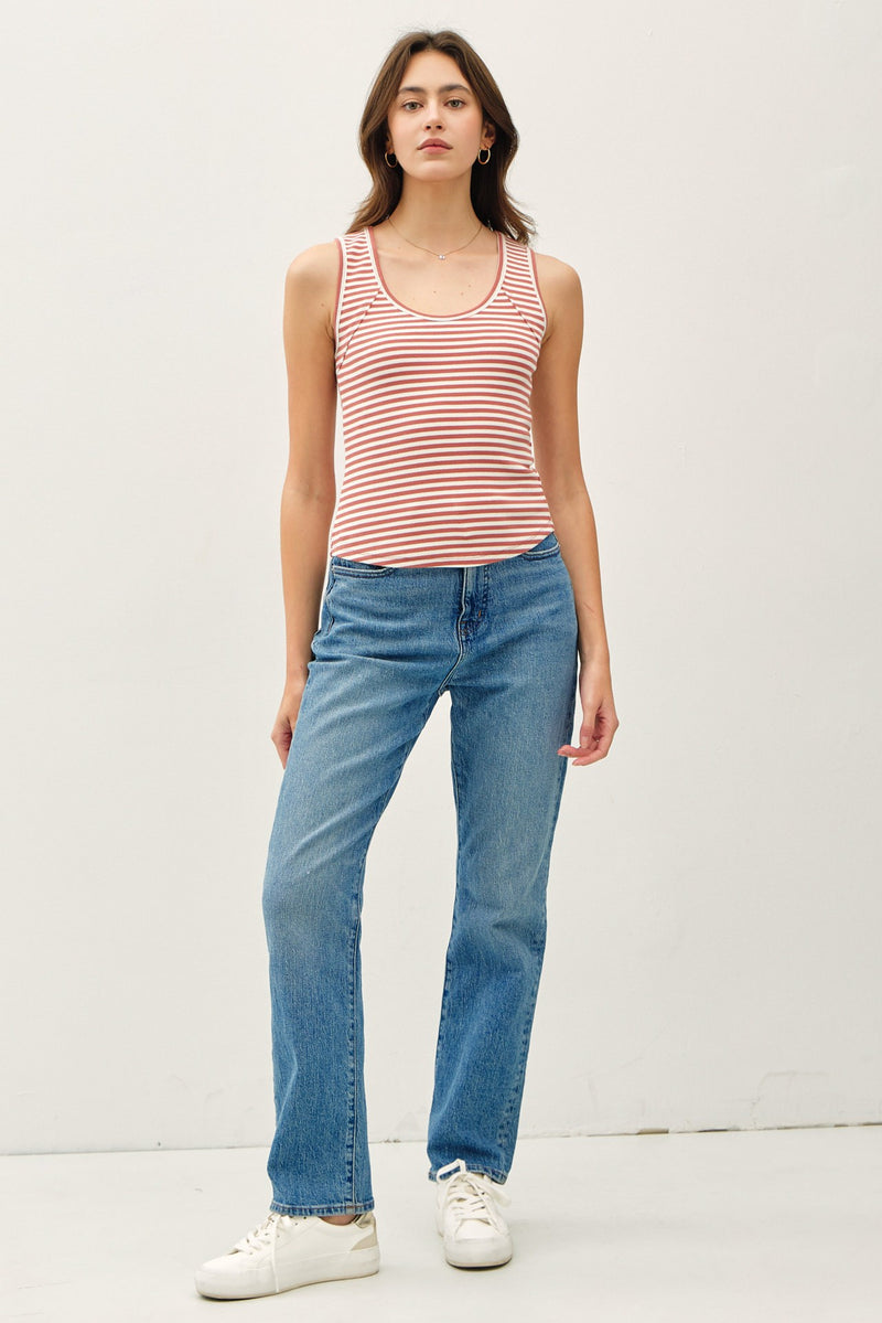 The Waze Cotton Striped Tank MORE COLORS