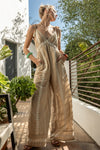 So Fine Embroidered Jumpsuit in Taupe