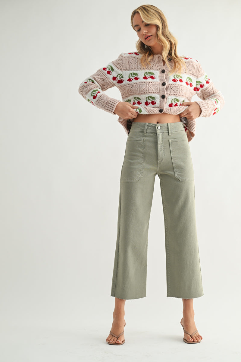 Utility Wide Leg in Sage Green