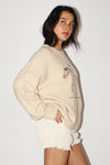 Embroidered Cowboy Sweater in Butter