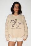 Embroidered Cowboy Sweater in Butter