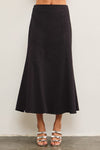 Giana Fluted Taupe Skirt in Black