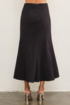 Giana Fluted Taupe Skirt in Black