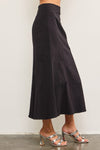 Giana Fluted Taupe Skirt in Black