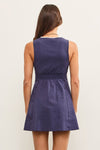 Ava Contrast Piping Dress in Mednight