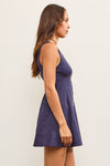 Ava Contrast Piping Dress in Mednight