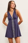 Ava Contrast Piping Dress in Mednight