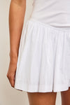 Kira Basque Waist Mini Skort Dress in White