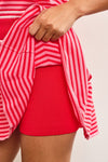 Court Side Red Stripe Tennis Skirt Set