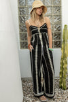 Embroidered Flowy Pant in Black