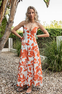 Dezi Printed Open Back Maxi Dress