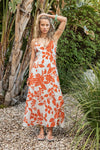 Dezi Printed Open Back Maxi Dress