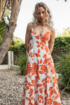Dezi Printed Open Back Maxi Dress