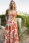 Dezi Printed Open Back Maxi Dress