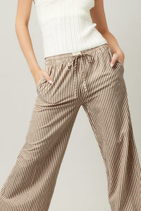 Striped Wide Leg Pants Available in Multiple Colors